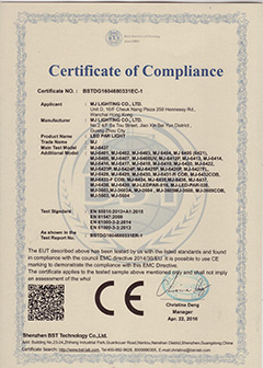 LED PAR LIGHT EMC  CERTIFICATE